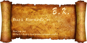 Buzi Kurszán névjegykártya