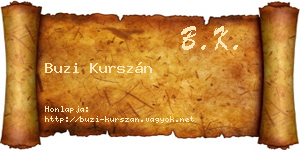 Buzi Kurszán névjegykártya